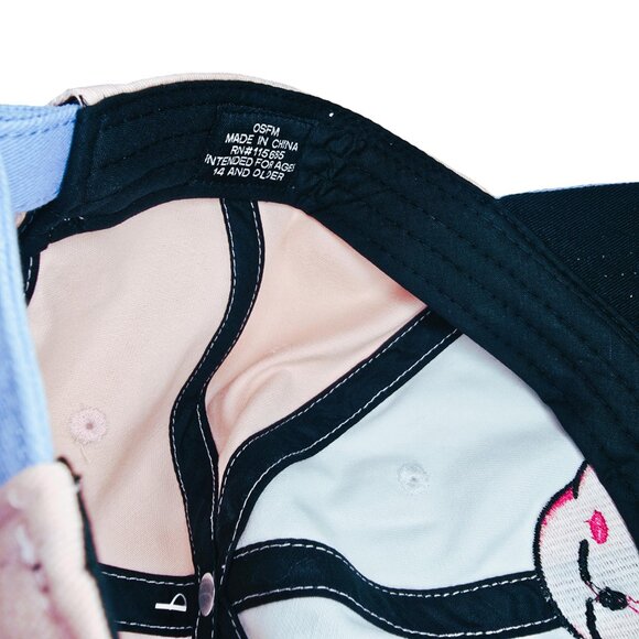 NWT Kirby Embroidered Hat Nintendo ~ Blue Pink White Tri Color ~ Sleeping Kirby - Picture 9 of 9